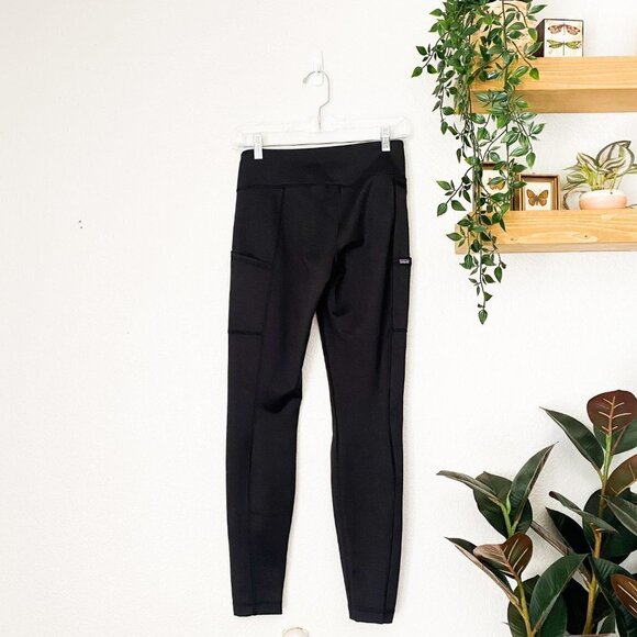 🦋 PATAGONIA Black Leggings Workout Athletic Small Running Casual Everyday Boho - Picture 3 of 5